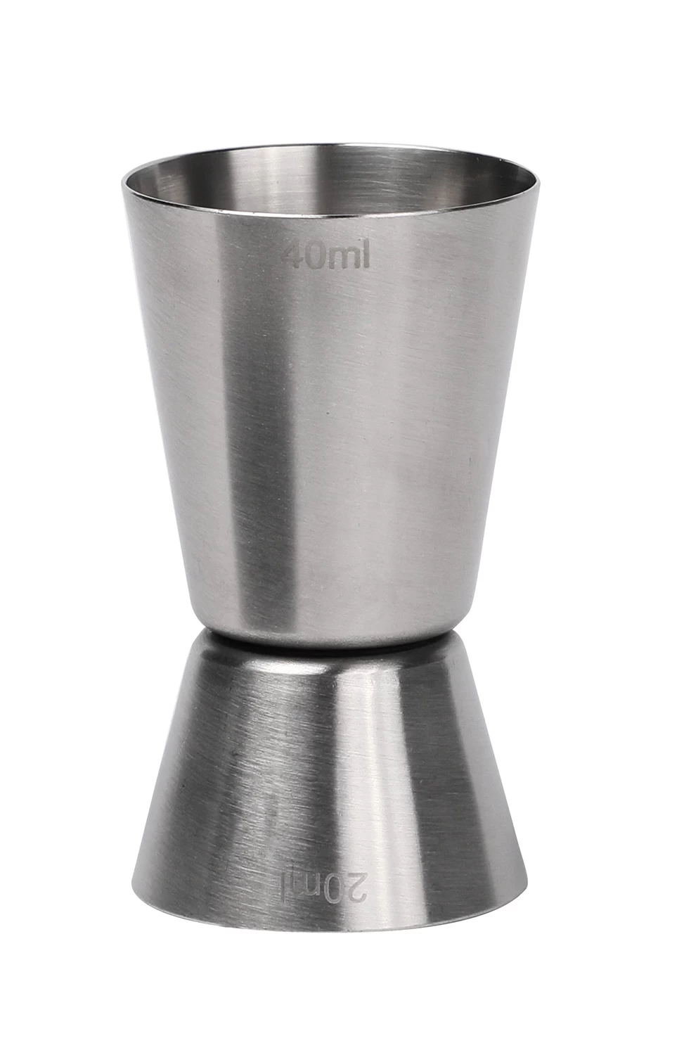 Jigger, Edelstahl, GebĂŒrstet - 20/40ml