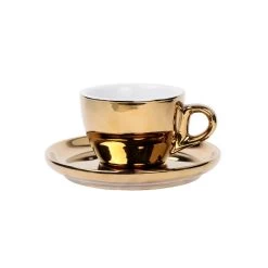Kaffeetasse Mit Untertasse, APS Porcelain, Gold - 160ml