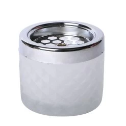 Windaschenbecher Aus Glas, Matt Weiß - Ø9,6cm