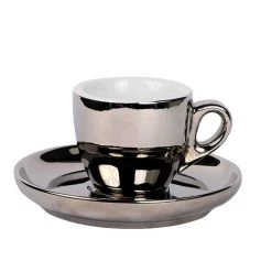 Espressotasse Mit Untertasse, APS Porcelain, Chrom - 55ml