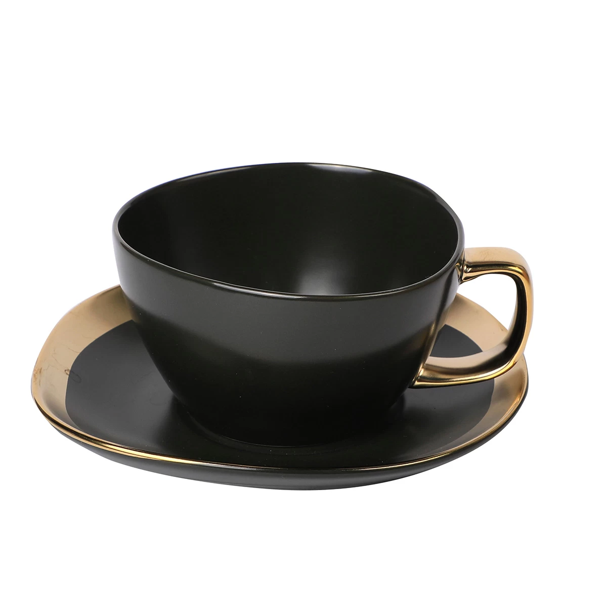 Milchkaffeetasse, APS Porcelain, Dynasty, DunkelgrĂŒn/gold - 240ml â Bild 2