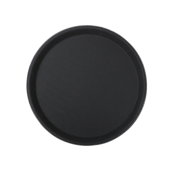 Serviertablett Groß/oval, Fiberglas, Schwarz - Ø36cm