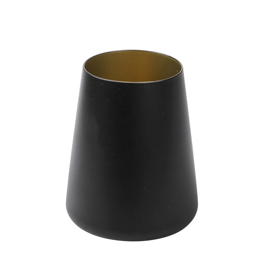 Glasbecher / Wasserglas, Stölzle, Power, Schwarz/Gold - 380ml