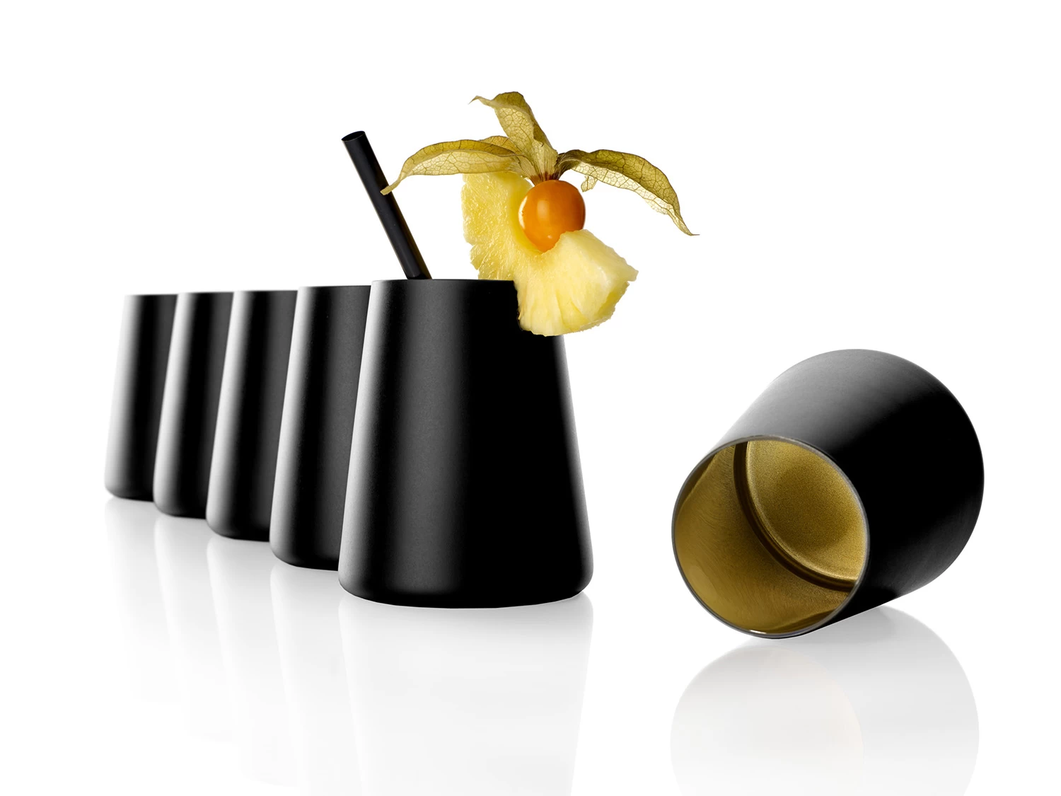 Glasbecher / Wasserglas, Stölzle, Power, Schwarz/Gold - 380ml – Bild 5