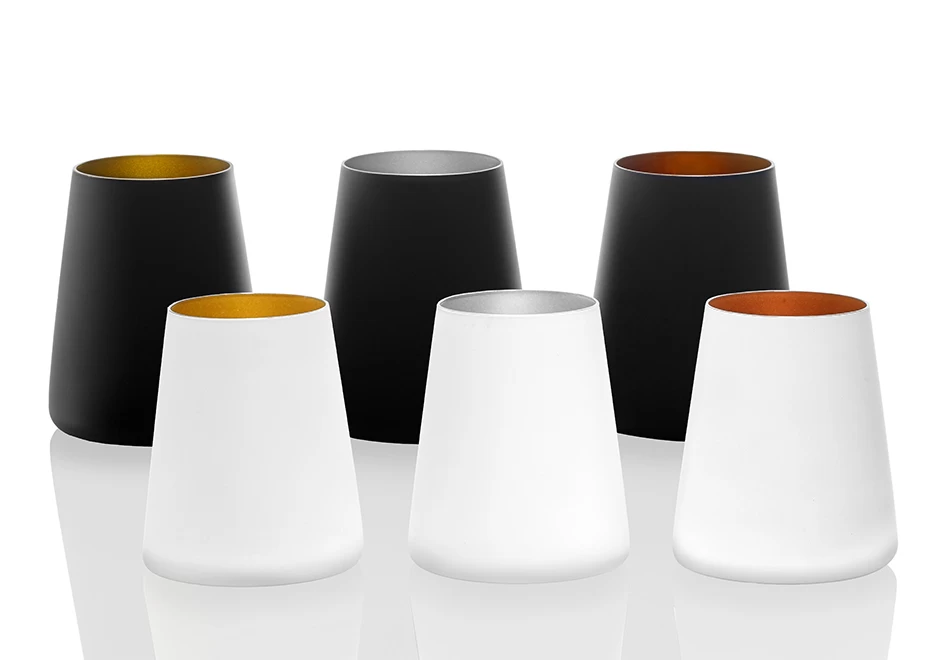 Glasbecher / Wasserglas, Stölzle, Power, Schwarz/Gold - 380ml – Bild 6