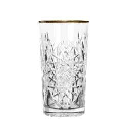 Cooler Glas Mit Goldrand, Libbey, Hobstar - 473ml