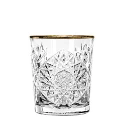 Double Old Fashioned Glas, Onis, Hobstar, Mit Goldrand - 355ml
