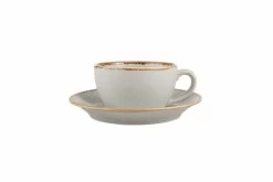 Milchkaffeetasse Mit Untertasse, Porland Porselen, Seasons Grey