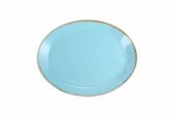 Platte Oval, Porland Porselen, Seasons Turquoise - 27,2cm X 36cm