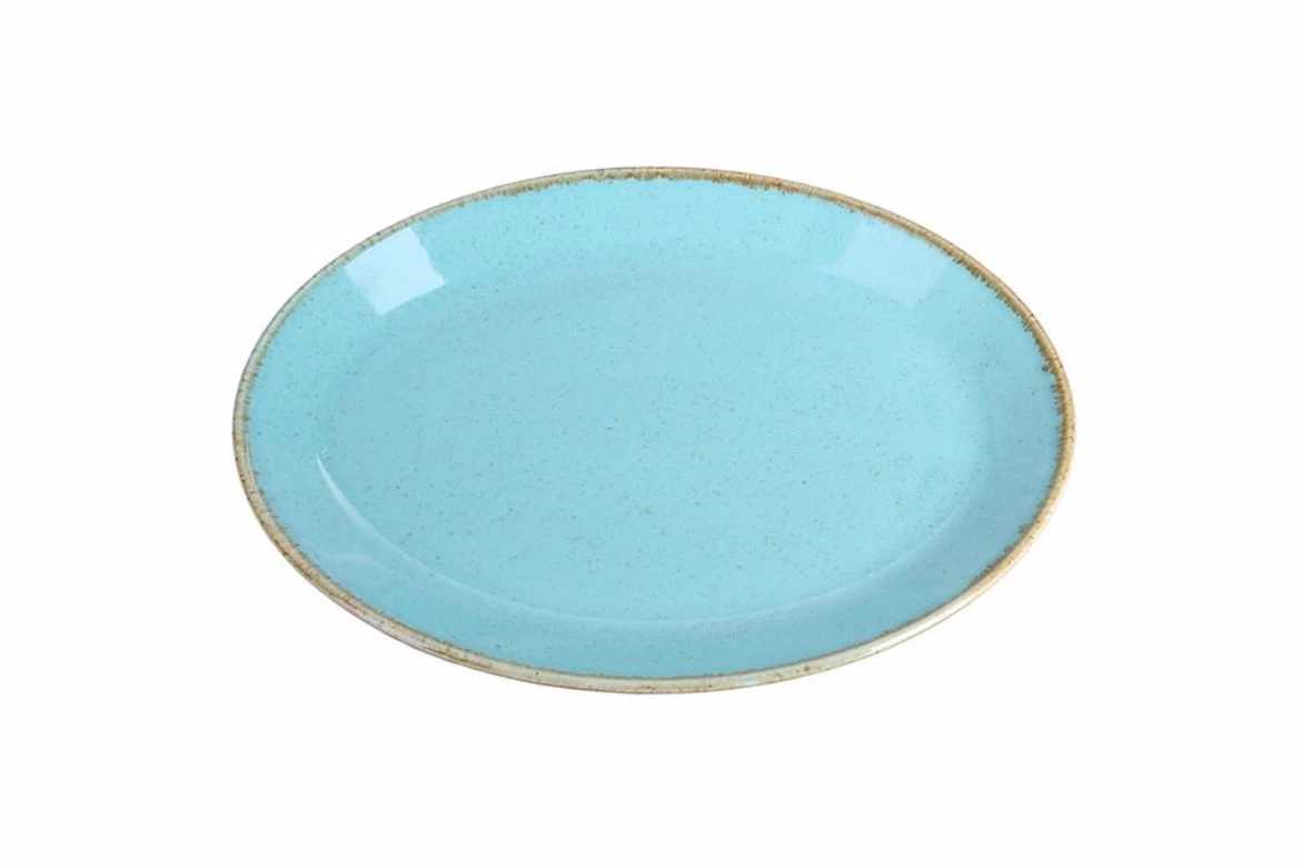 Platte Oval, Porland Porselen, Seasons Turquoise - 27,2cm X 36cm â Bild 2