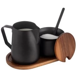 Milch- & Zucker-Set, 5 Tlg., APS, Schwarz - 19cm X 10cm X 10cm