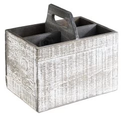 Vintage Table Caddy, APS, Weiß - 22cm X 15,5cm