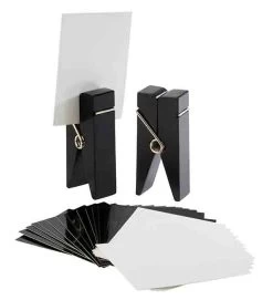 Klammer Kartenhalter 2er Set, APS, Schwarz - 2,5cm X 4cm