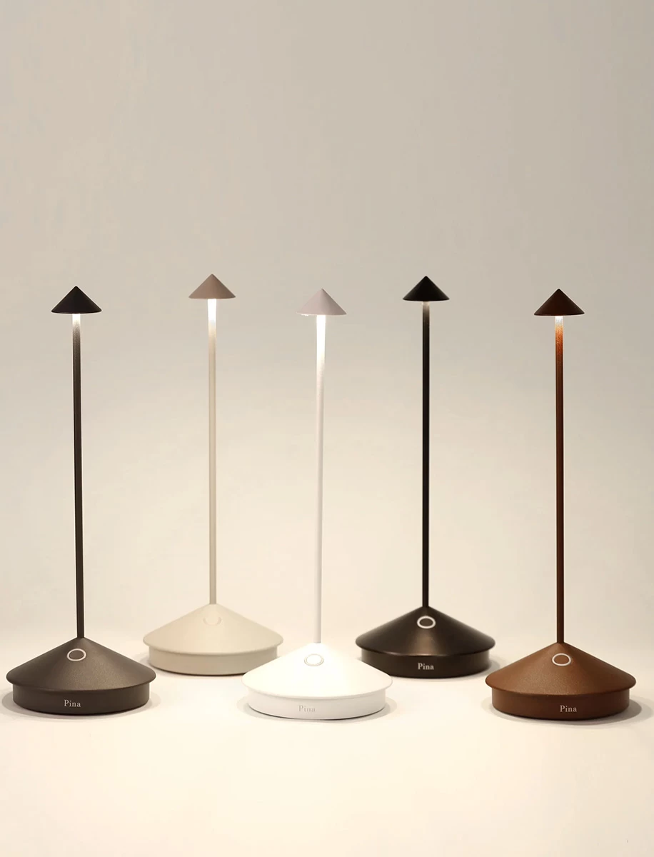 Akku LED-Tischlampe, Zafferano Pina Pro, Grau - 29cm â Bild 3