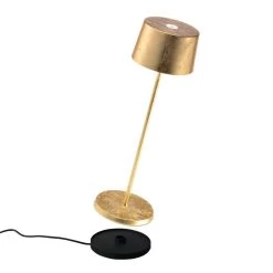 Akku LED-Tischlampe, Zafferano Olivia Pro, Gold - 35,5cm
