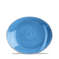 Churchill Stonecast Cornflower Blue, Platte Oval